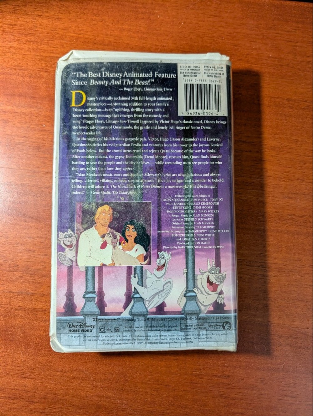 A Walt Disney Masterpiece The Hunchback of Notre Dame VHS Tape. - Picture 3 of 4